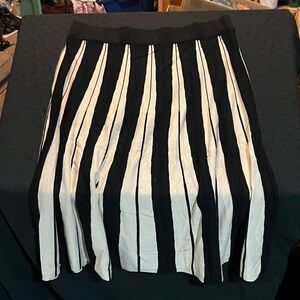 Black and White Striped Maxi Skirt